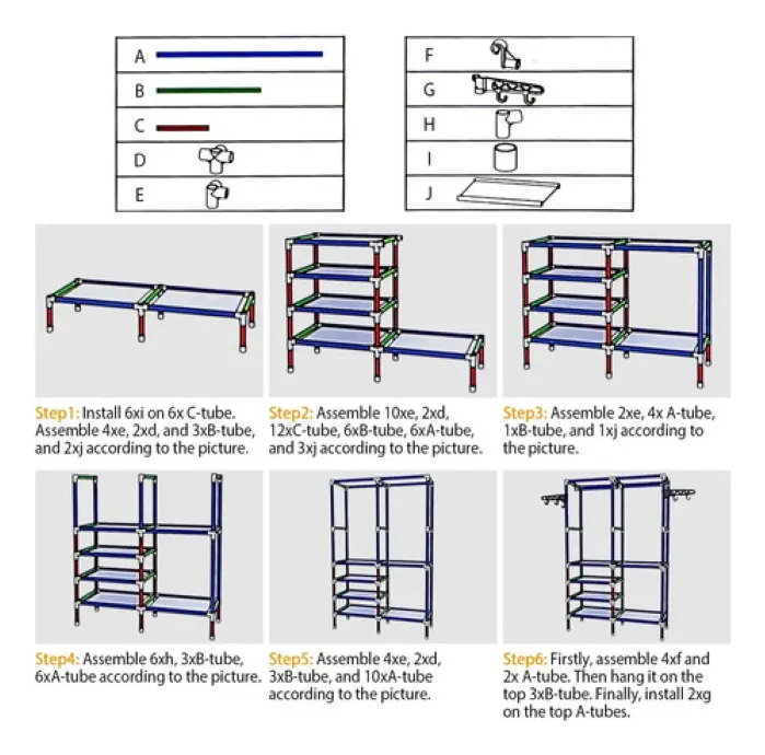 Perchero Rack Organizador De Ropa Multifunción Con Estantes - Imagen 7