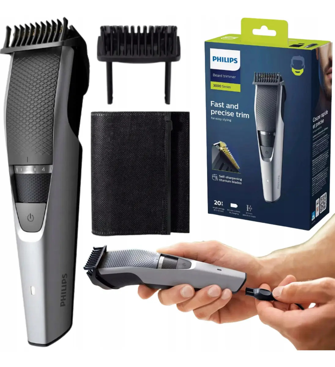 Kit De Maquina Corta Barba Electrica Philips Recargable - Imagen 2
