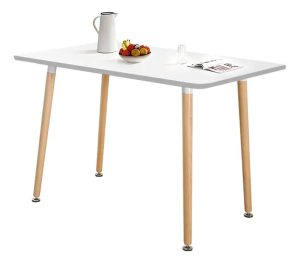 Mesa De Comedor Rectangular MDF Lacado Diseño Moderno