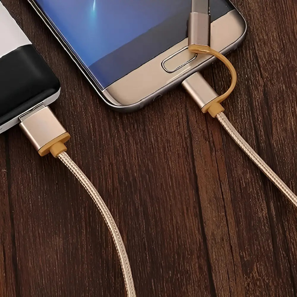 Cable Usb 2 En 1 USB-C Y Micro - Usb Naylon Trenzado 1 metro - Imagen 11