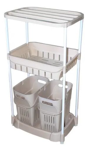 Carro Multiuso Con Ruedas 3 Niveles Organizador Baño Cocina