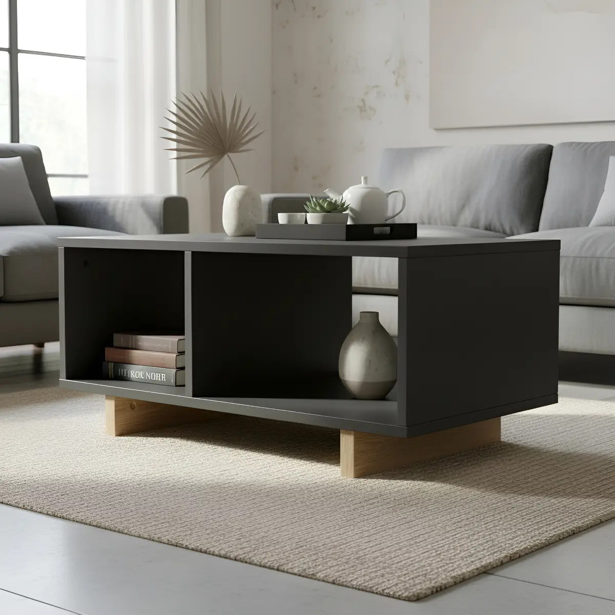Mesa De Centro Auxiliar Robusta Estilo Moderno - Imagen 3