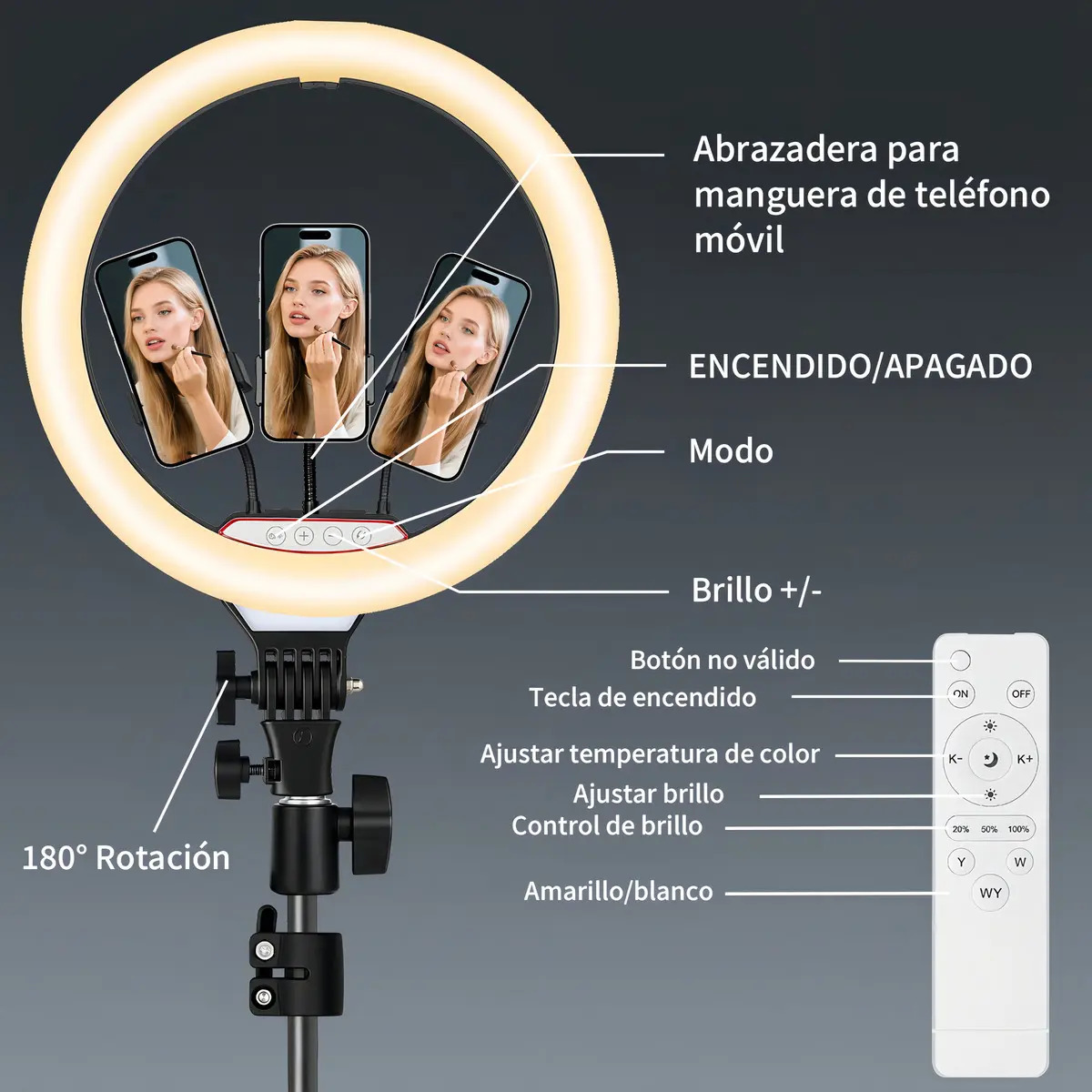 Aro De Luz LED Profesional De 45 Cm Alta Potencia 70W - Imagen 5
