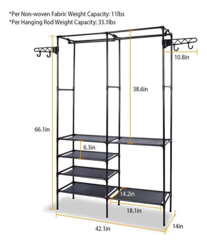 Perchero Rack Organizador De Ropa Multifunción Con Estantes - Imagen 8