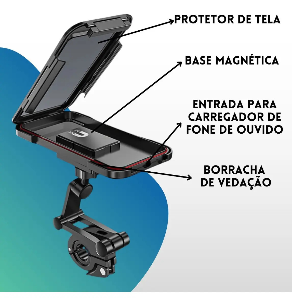 Soporte Universal Para Celular Moto,bici Con Rotación 360° - Imagen 4