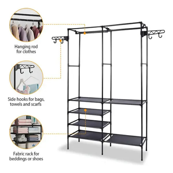 Perchero Rack Organizador De Ropa Multifunción Con Estantes - Imagen 6