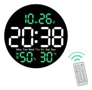 Reloj De Pared Digital 10'' Led Con Temperatura Y Temporizado