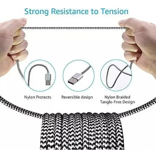 Cable Usb 2 En 1 USB-C Y Micro - Usb Naylon Trenzado 1 metro - Imagen 9