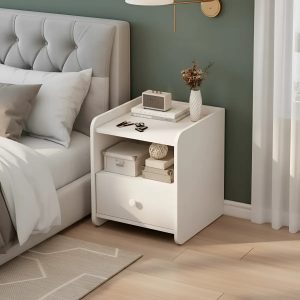 Mesa De Luz  Mdf 1 Cajón Y 1 Estante 33x30x40 cm