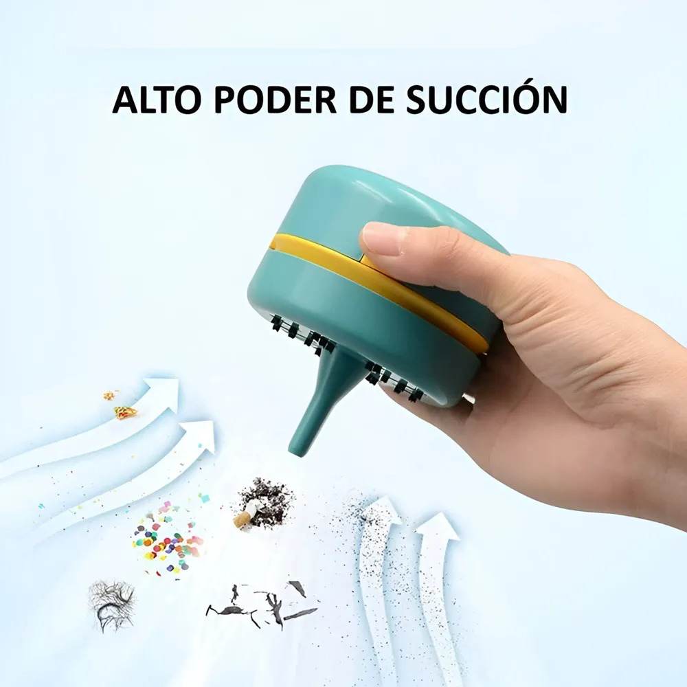 Aspiradora Mini Recargable Con Carga USB Paqueños Espacios - Imagen 4