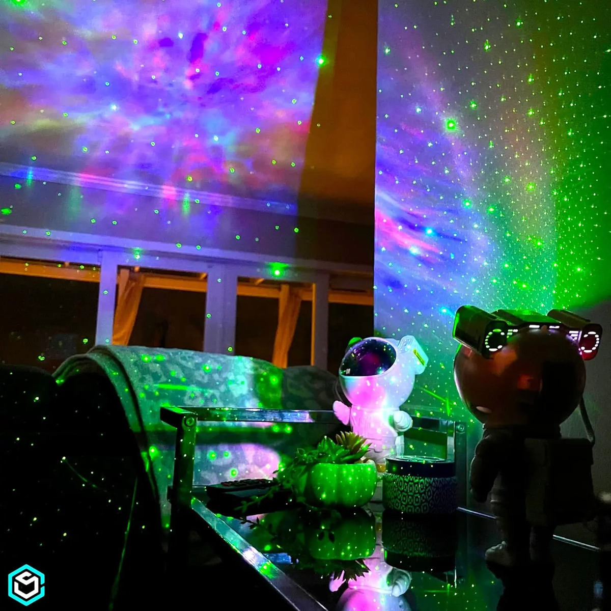 Lampara Led Proyector Astronauta Estrellas De Galaxia USB - Imagen 5