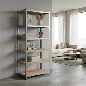 Estantería De Metal Mdf Resistente 90x40x180cm 5 Estantes
