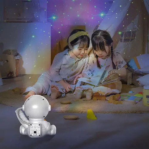 Lampara Led Proyector Astronauta Estrellas De Galaxia USB - Imagen 7