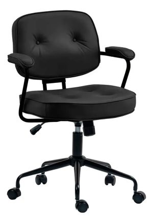 Silla De Oficina Escritorio Vintage Cuero Sintético Con Ruedas