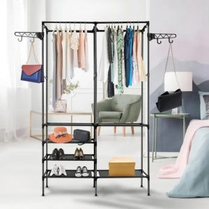 Perchero Rack Organizador De Ropa Multifunción Con Estantes
