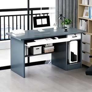 Escritorio De Oficina Mdf Premium Con Estante Cajón 120x60 cm