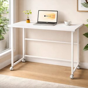 Escritorio Plegable Mdf Y Metal Con 4 Ruedas 100x40 Cm