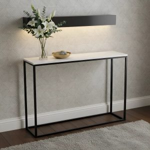 Mesa Aparador De Arrime Minimalista Mdf Y Hierro 80 cm