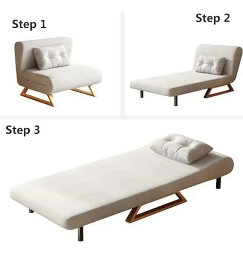 Sofá Cama Plegable 5 Angulos Ajustables 1 Cuerpo 3 En1 - Imagen 9