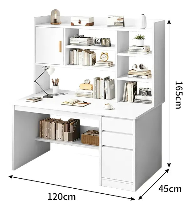 Escritorio Multiuso De Oficina Con Cajones Y Esntantes 120 cm - Imagen 10