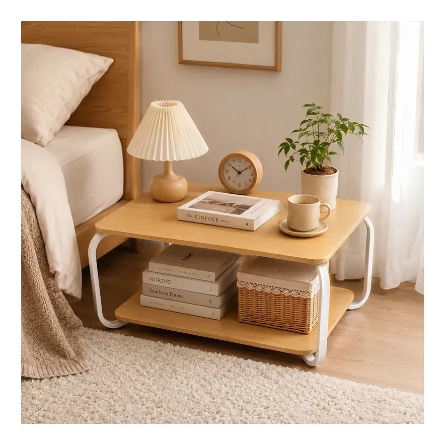 Mesa Ratona Auxiliar Moderna Mdf De 2 Niveles 100x60 cm - Imagen 8