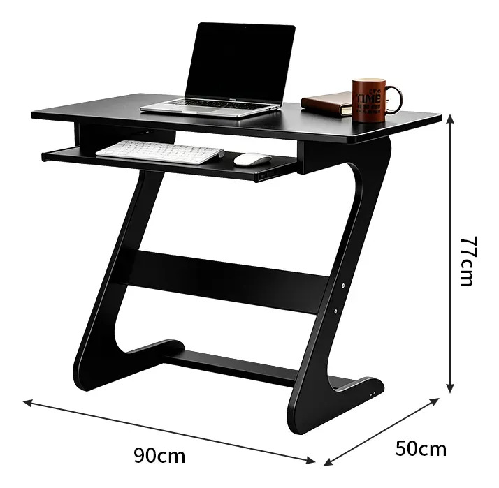 Escritorio Portatil Compacto Mdf En Forma De Z 90x50x77 Cm - Imagen 9