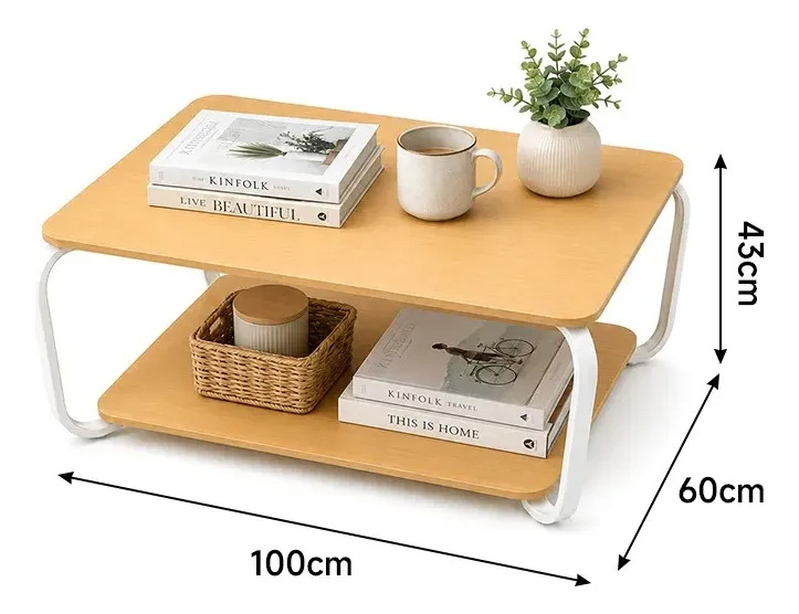 Mesa Ratona Auxiliar Moderna Mdf De 2 Niveles 100x60 cm - Imagen 10
