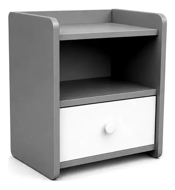 Mesa De Luz Moderna Minimalista Con 1 Cajón Y 1 Estante - Imagen 6