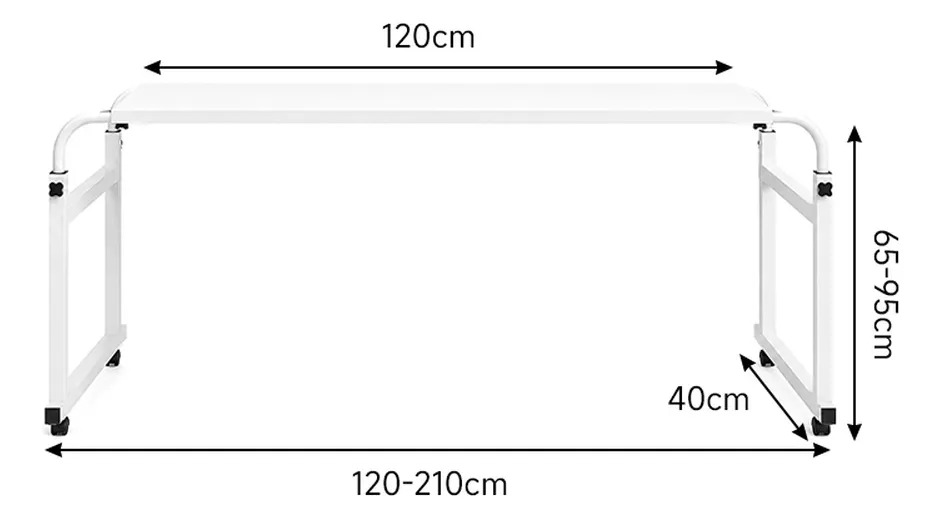 Mesa Escritorio Plegable Multiuso Para Cama Con Ruedas 120 cm - Imagen 11