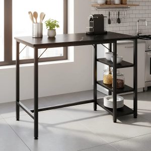 Barra Desayunador Isla Cocina MDF Hierro Con 3 Estantes