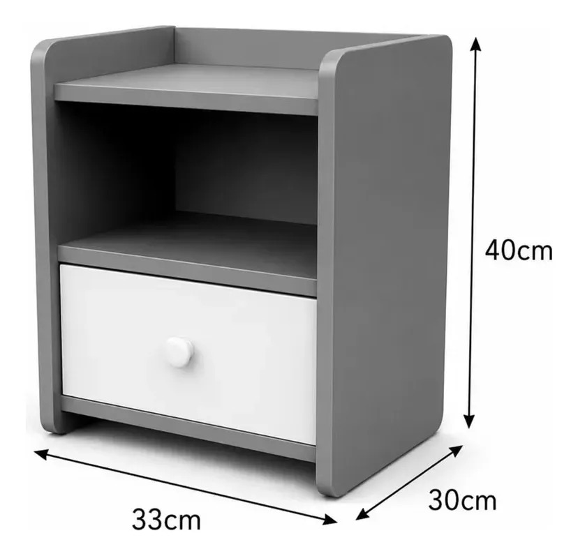 Mesa De Luz Moderna Minimalista Con 1 Cajón Y 1 Estante - Imagen 9