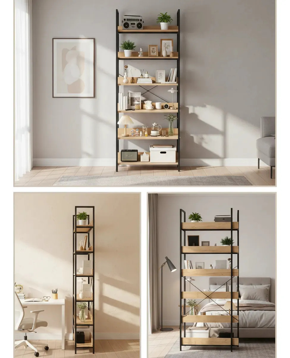 Estantería Organizador Vintage De 6 Estantes 218x80x30 Cm - Imagen 6