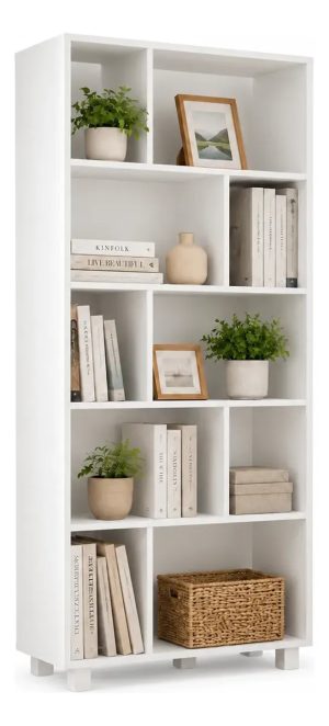 Estantería Biblioteca Repisa De Almacenamiento MDF De 5 Niveles