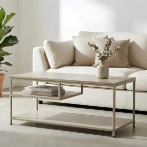 Mesa Ratona Estilo Moderno Mdf Y Metal Con Estante 100 cm