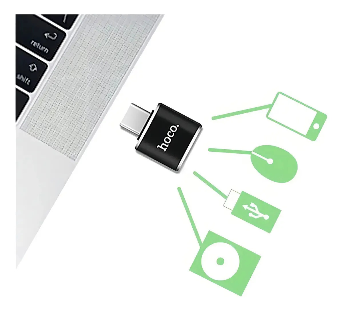 Adaptador De Transferencia De Datos Hoco UA5 USB A USB-C - Imagen 3