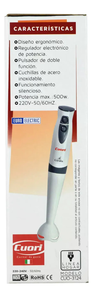 Mixer Licua - Batidora Cuori 500W Cuchillas Acero Inoxidable - Imagen 3