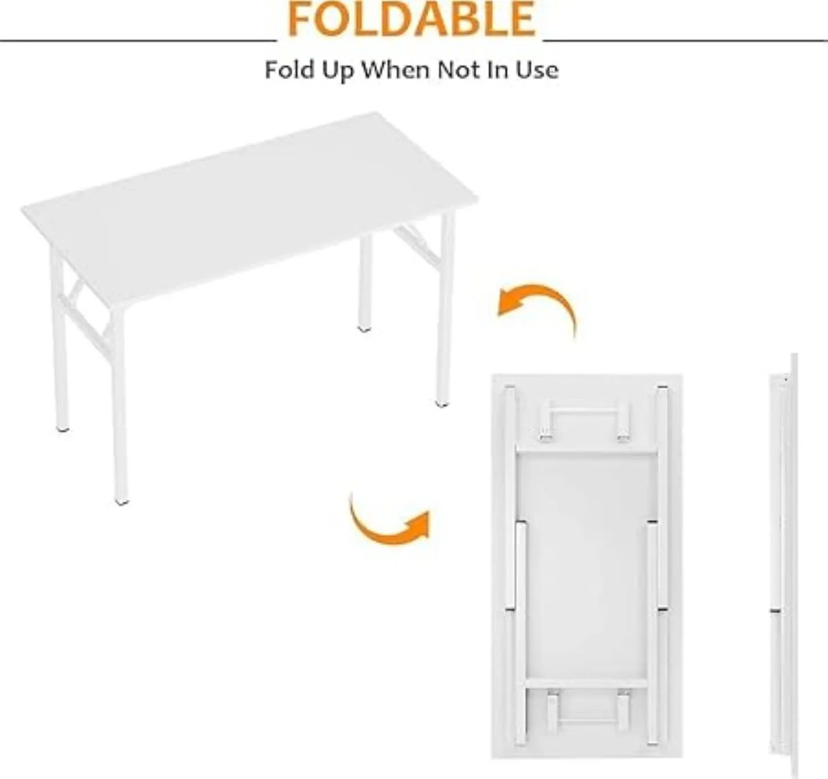 Mesa Escritorio Multiuso Plegable Madera Mdf Y Metal 80 cm - Imagen 6