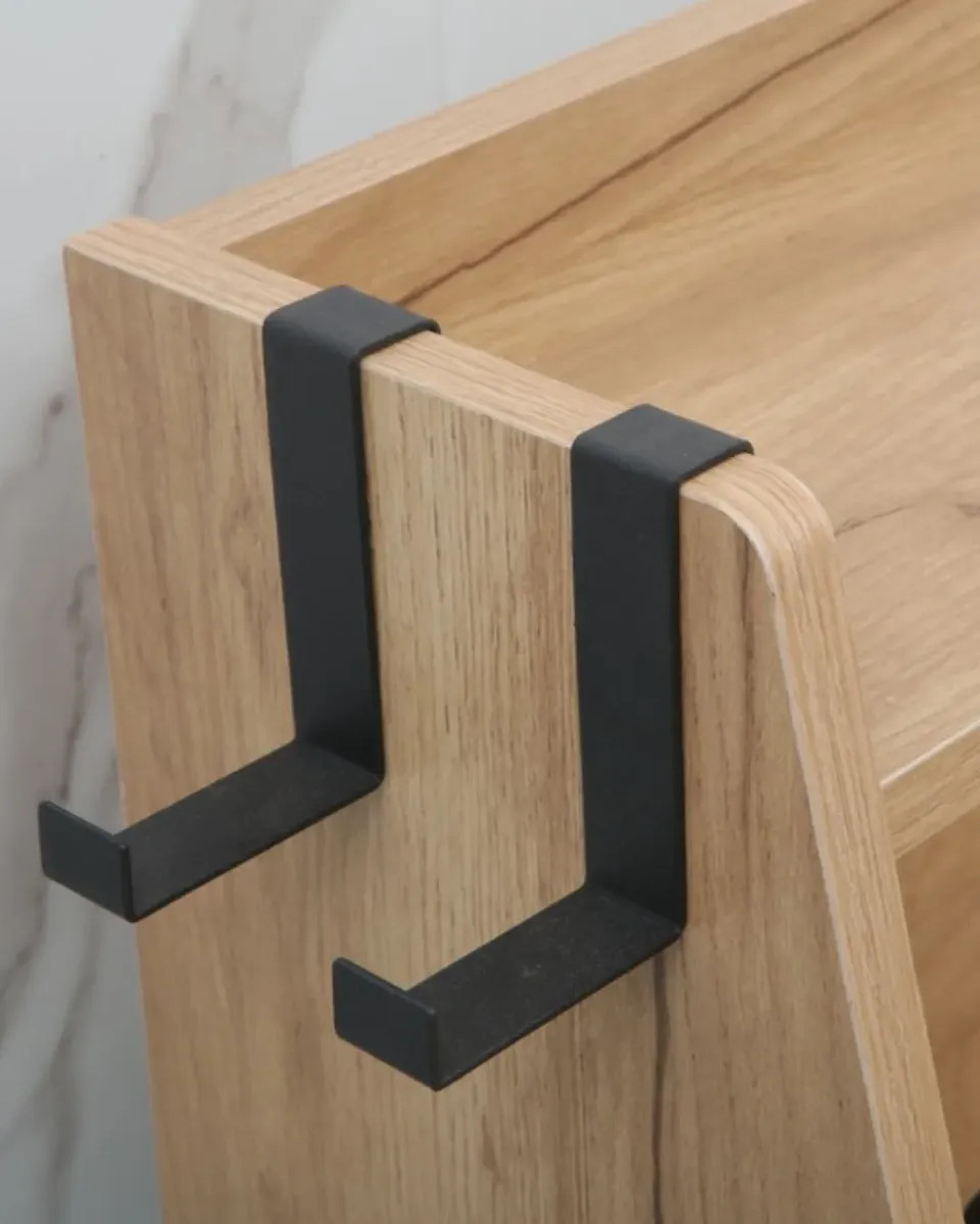 Escritorio Moderno MDF Metal Con Pasacable Y Estantes 120 CM - Imagen 9