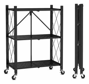 Estantería Moderna Plegable De 3 Estantes Con Ruedas