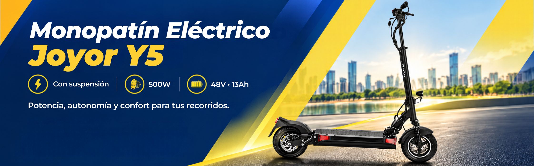 Monopatín Eléctrico Joyor Y5 con suspensión 500W 48V 13Ah