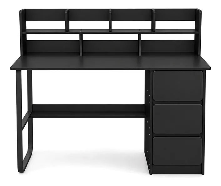 Escritorio De Oficina Minimalista MDF Con 3 Cajones 8 Estantes - Imagen 6